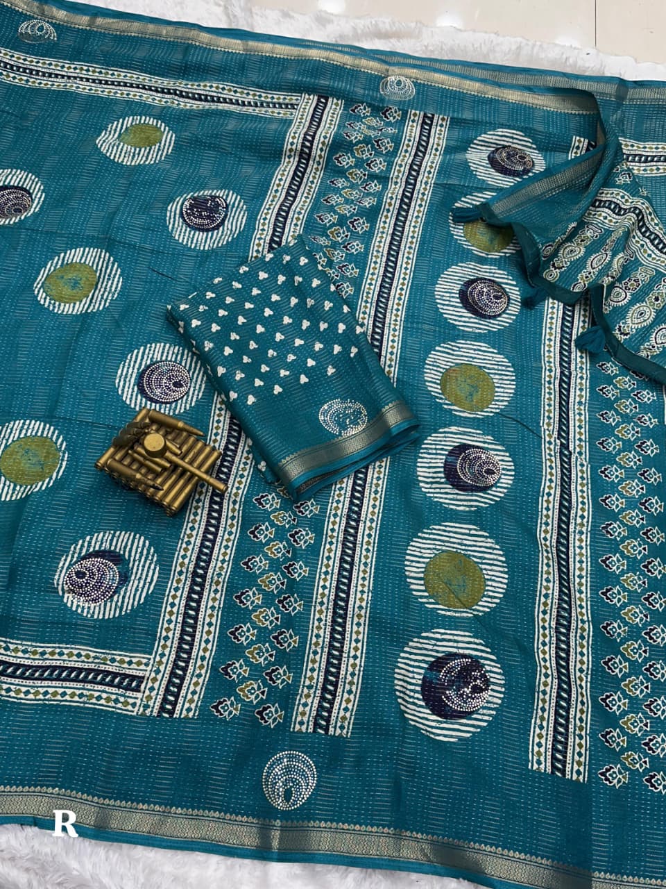 Make a statement with this printed sequins saree