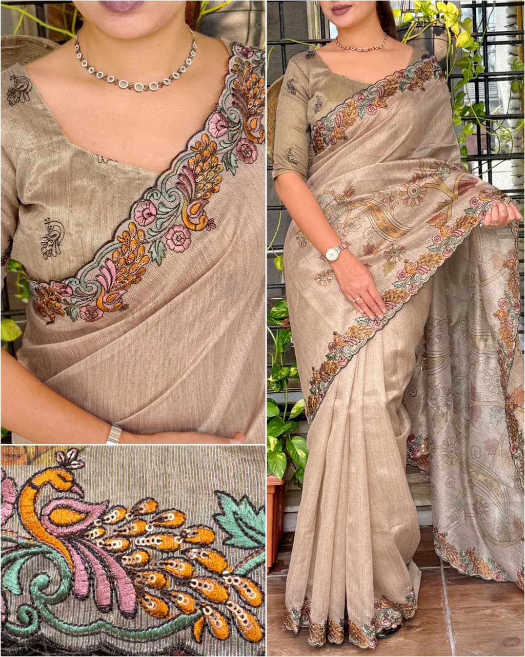 Black berry silk Sari