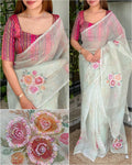Softest organza printed saree
