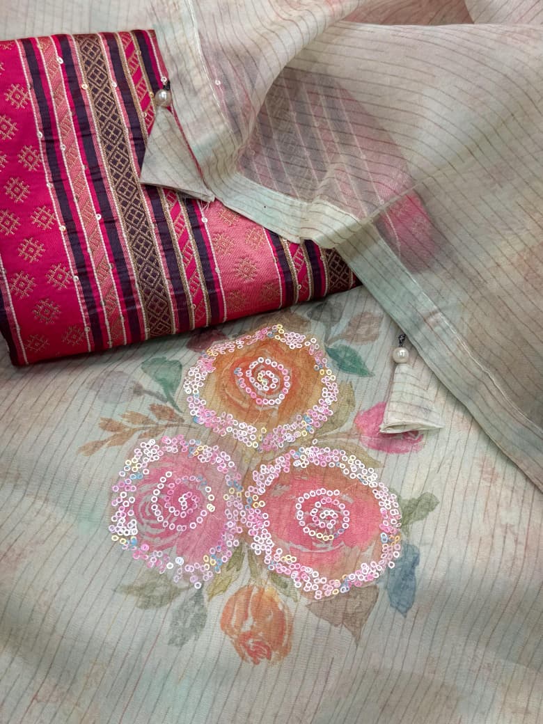 Softest organza printed saree