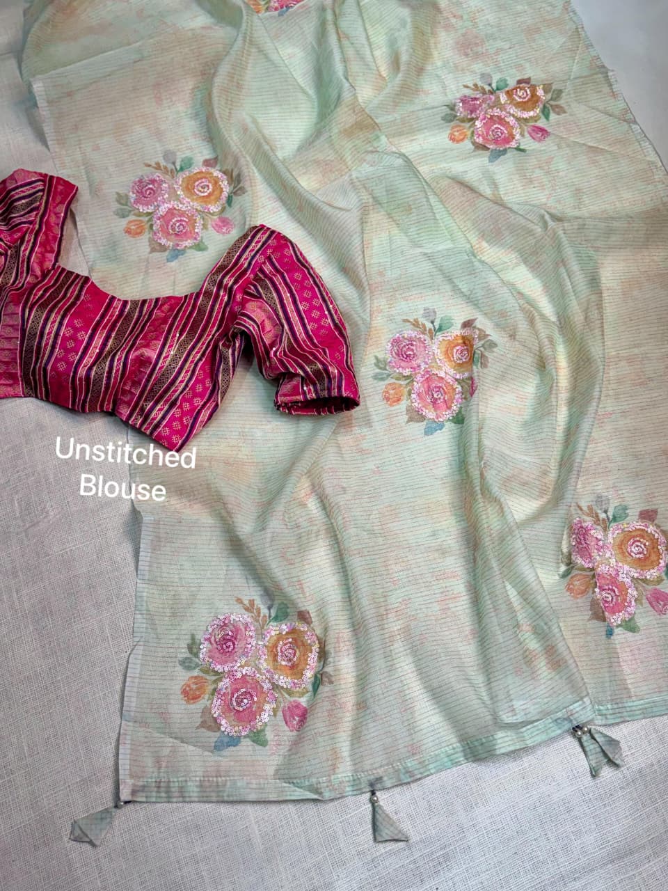 Softest organza printed saree