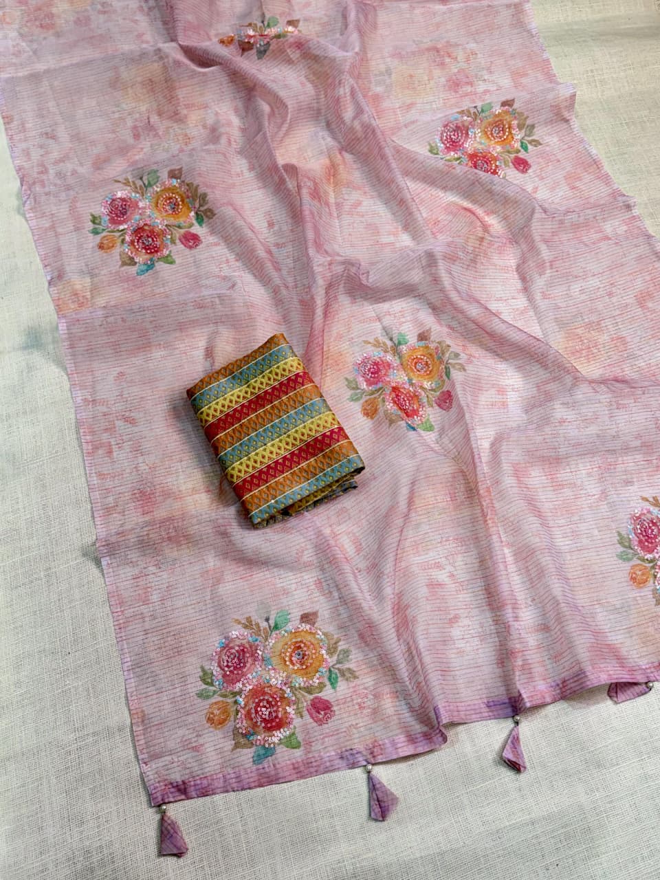 Softest organza printed saree