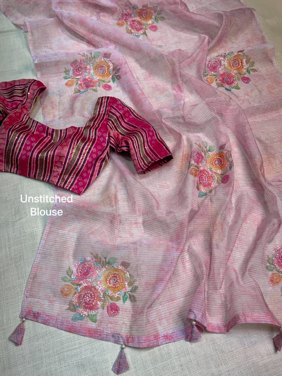 Softest organza printed saree