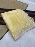 Pure soft heavy Burberry Chiffon silk sarees