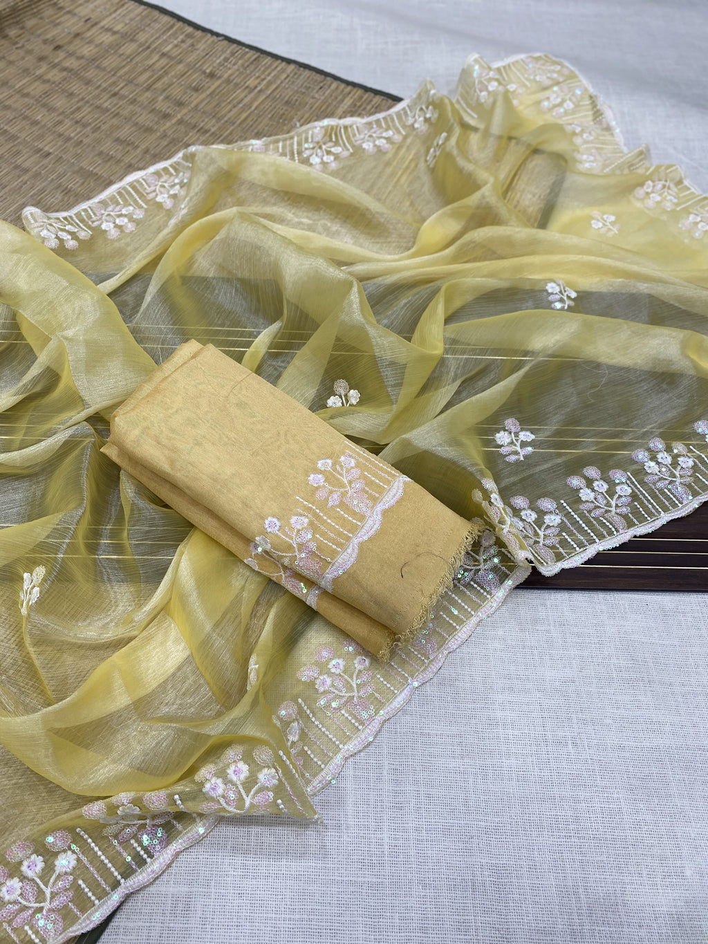 Pure soft heavy Burberry Chiffon silk sarees