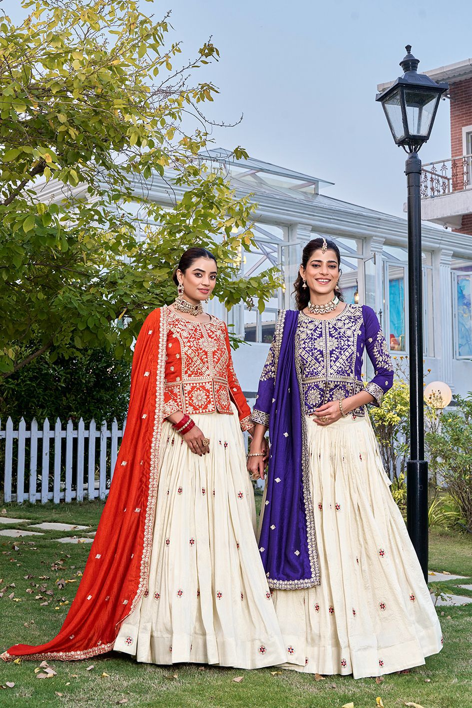 Pure Tissue Silk Embroidered Lehenga Choli Set