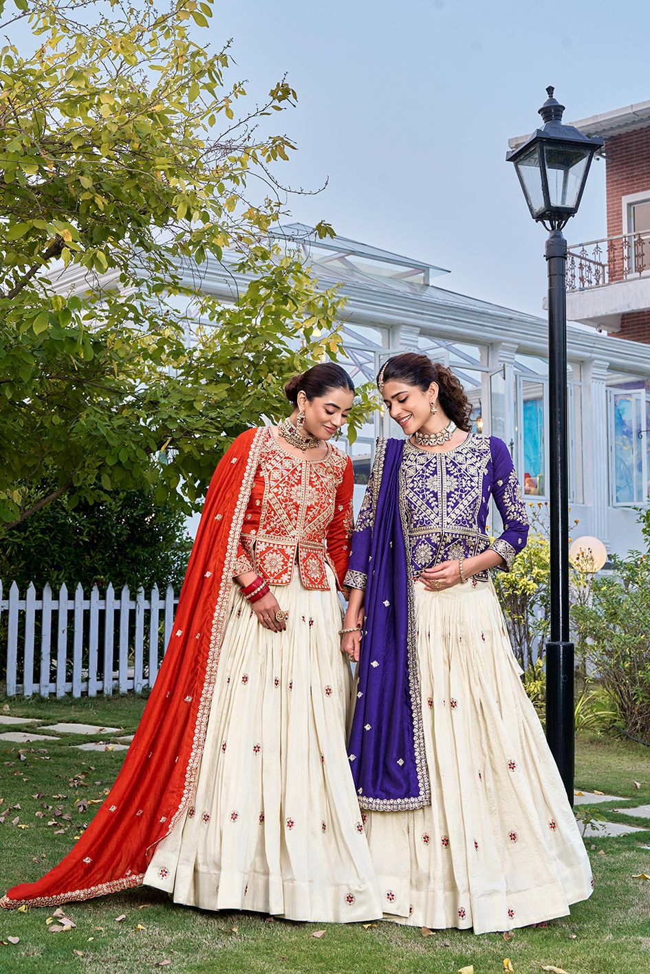 Pure Tissue Silk Embroidered Lehenga Choli Set