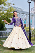 Pure Tissue Silk Embroidered Lehenga Choli Set