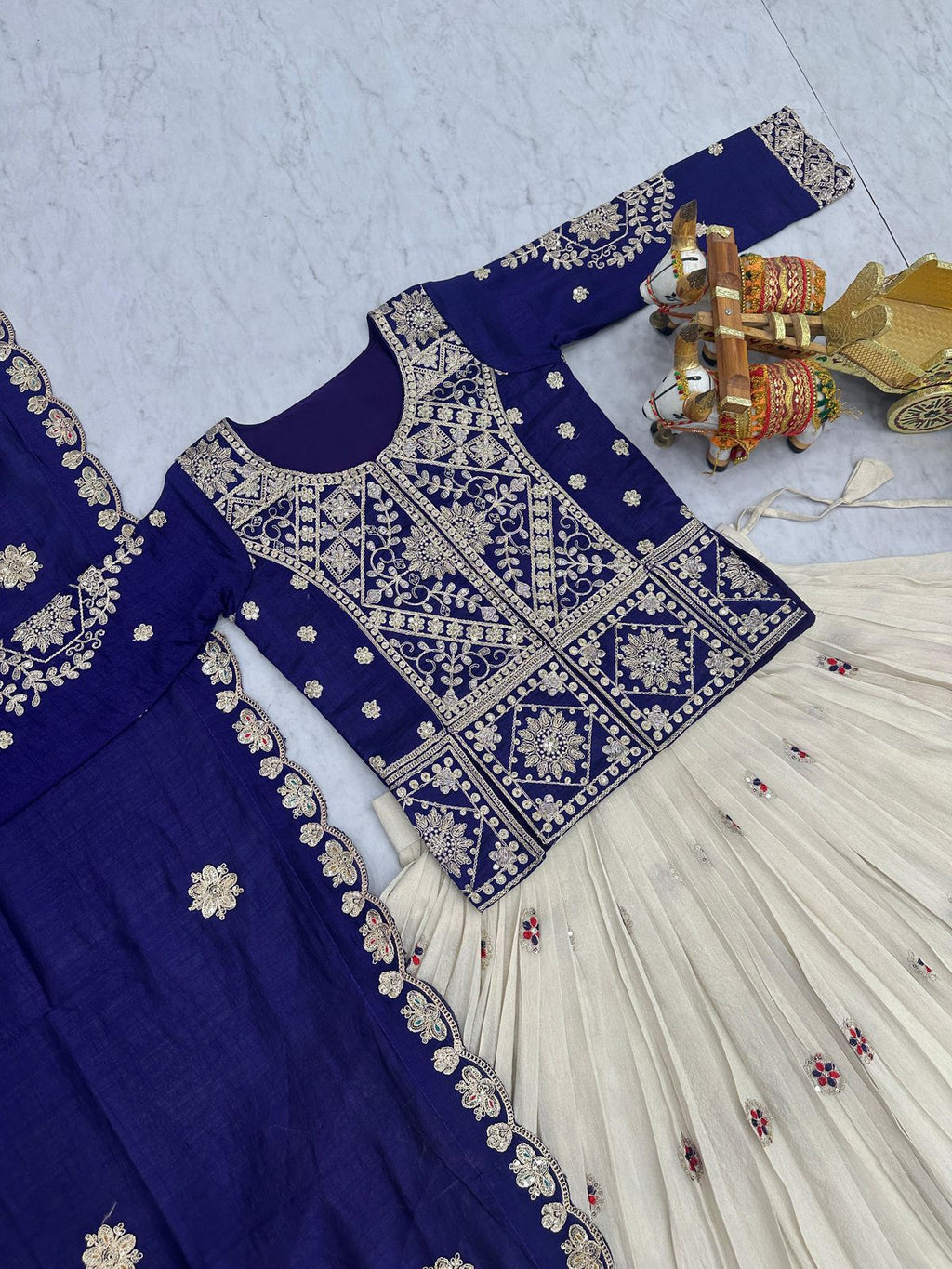 Pure Tissue Silk Embroidered Lehenga Choli Set