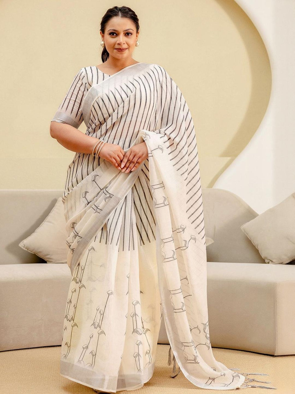 Linen Cotton saree