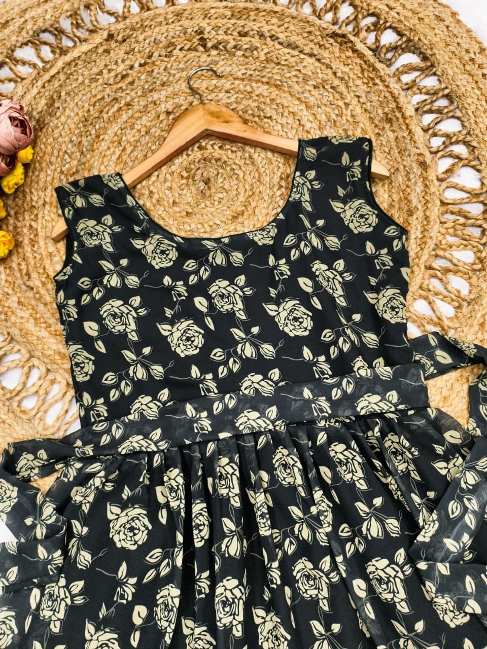 Midnight Petal Maxi Dress