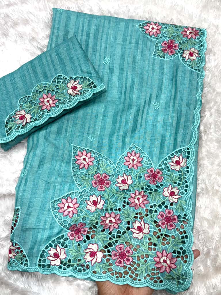 Embroidered work with cutwork