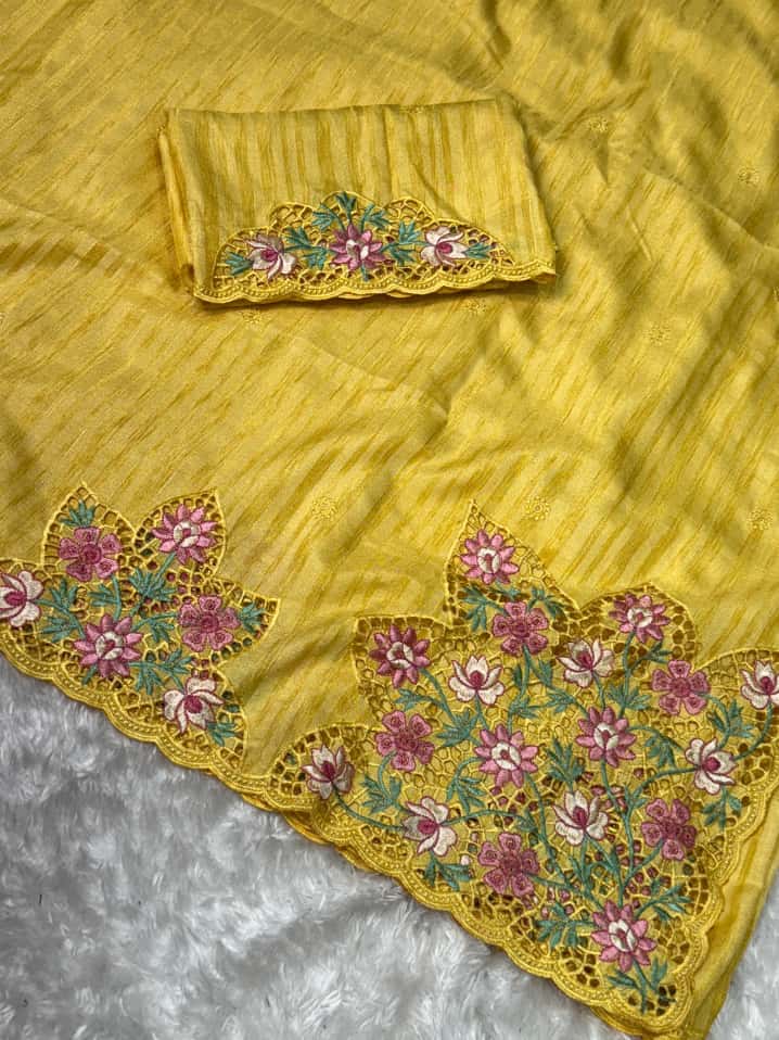 Embroidered work with cutwork