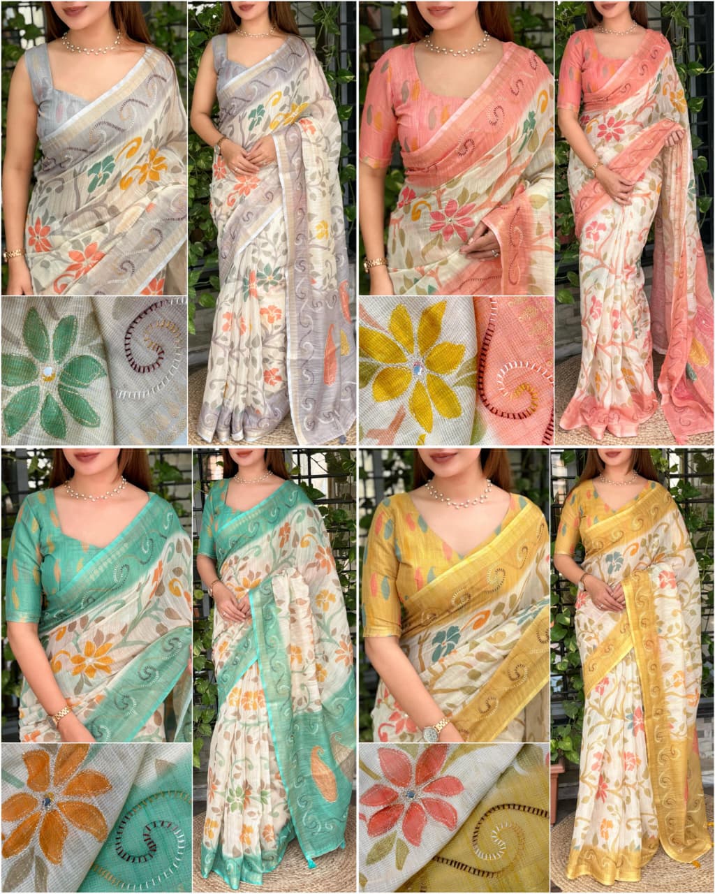 Designer print in saree with contrast printed blouse