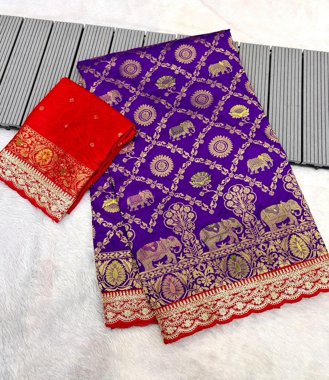 thread work border in full saree