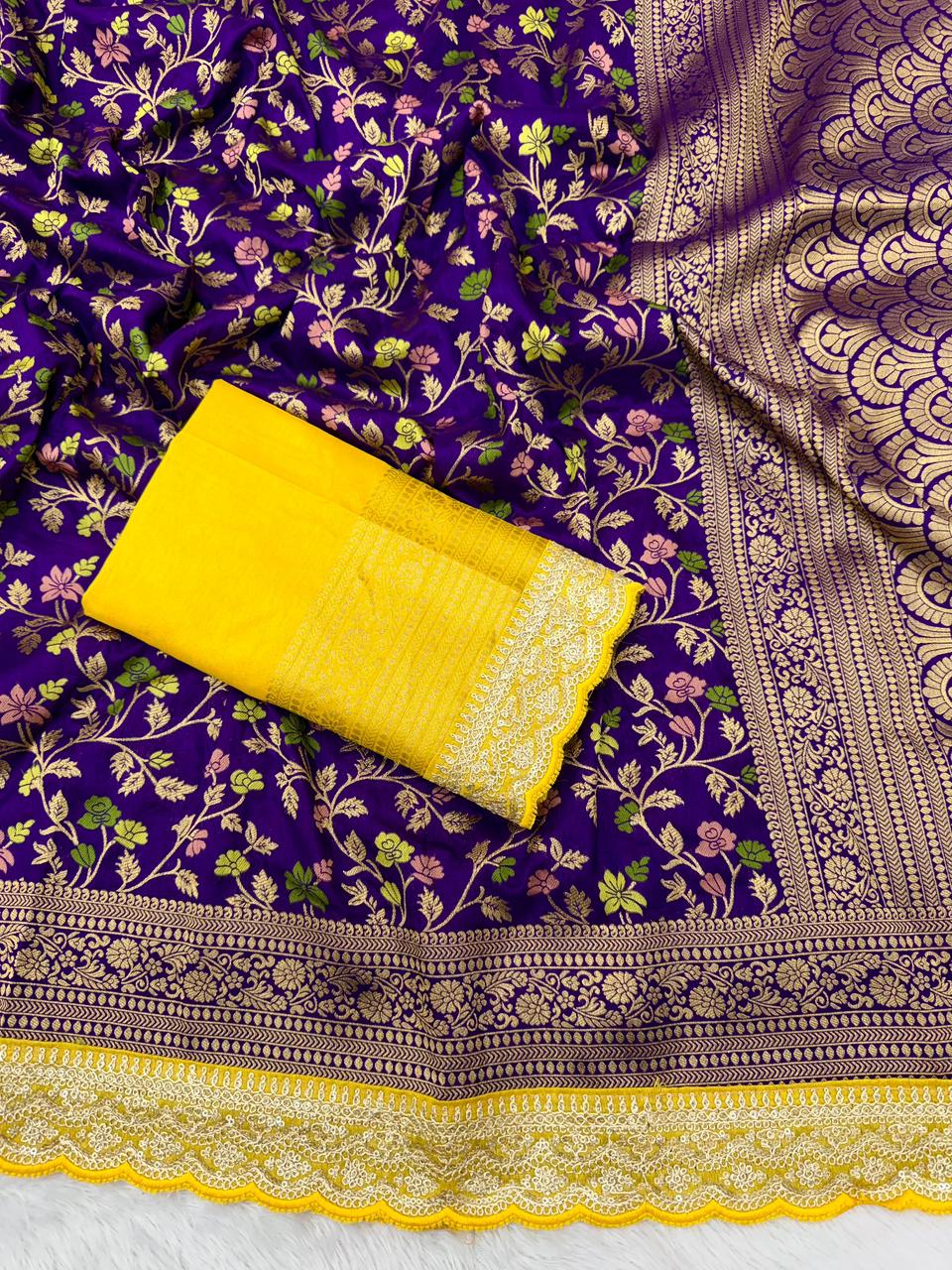 thread work border in full saree