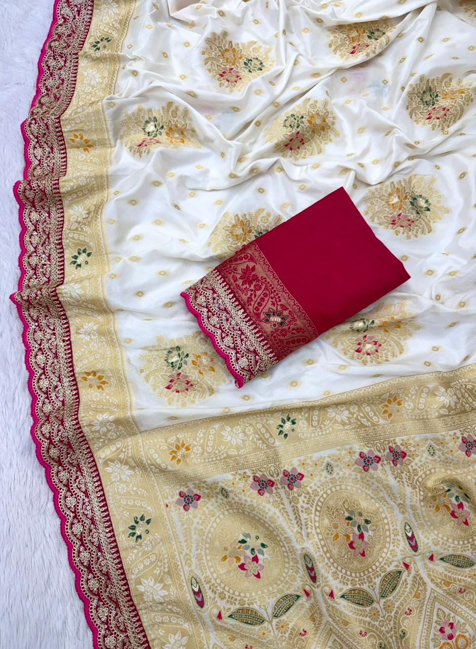 thread work border in full saree