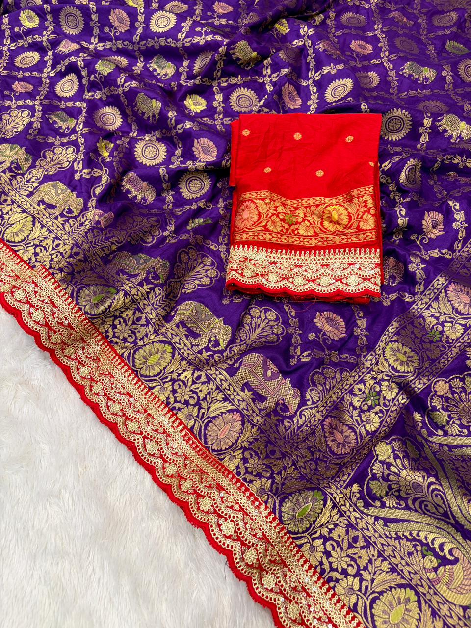 thread work border in full saree