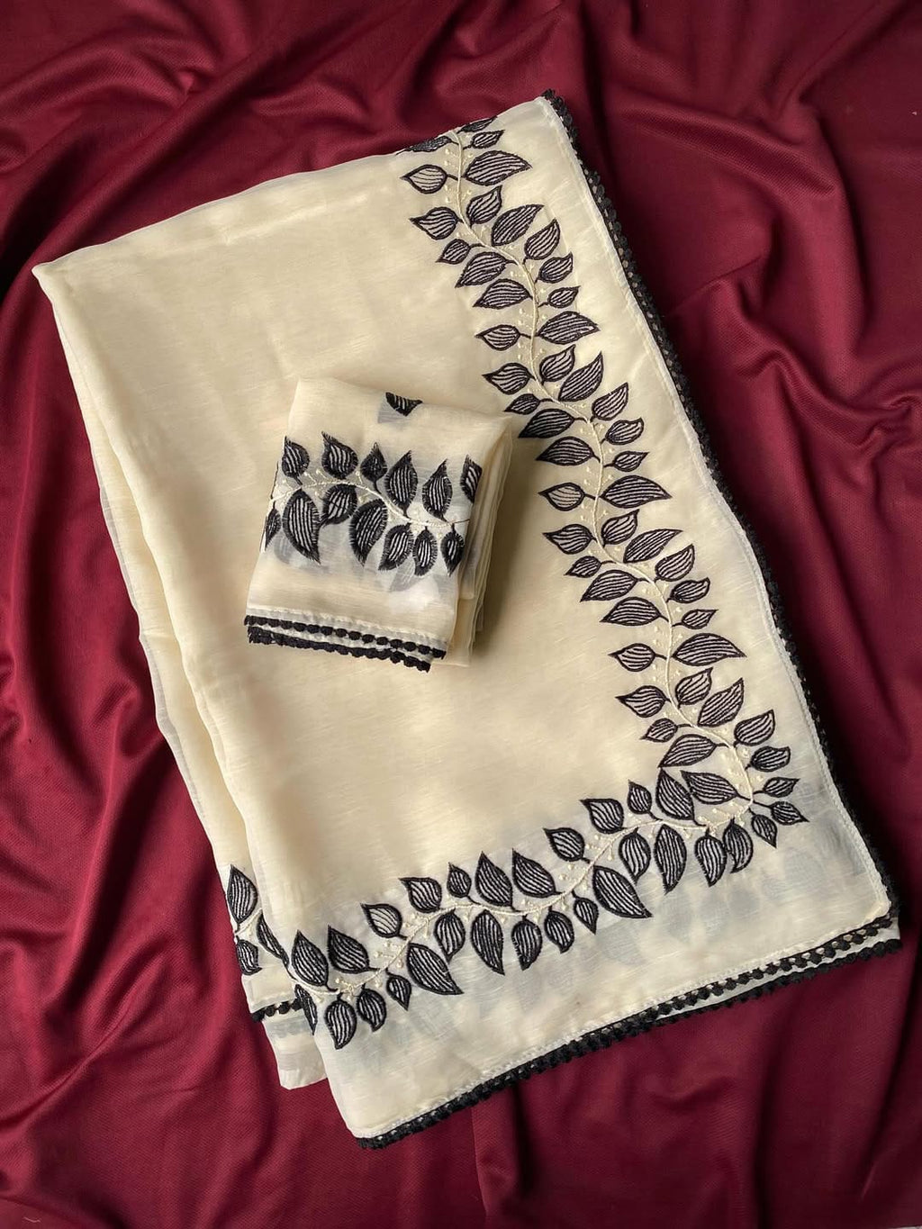 Goldy crush saree with all over thread work