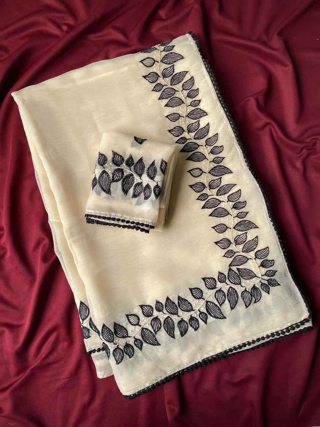 Goldy crush saree with all over thread work
