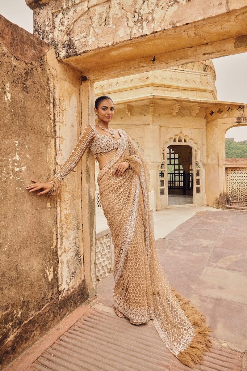 Full Saree of Heavy Quality Butterfly Net