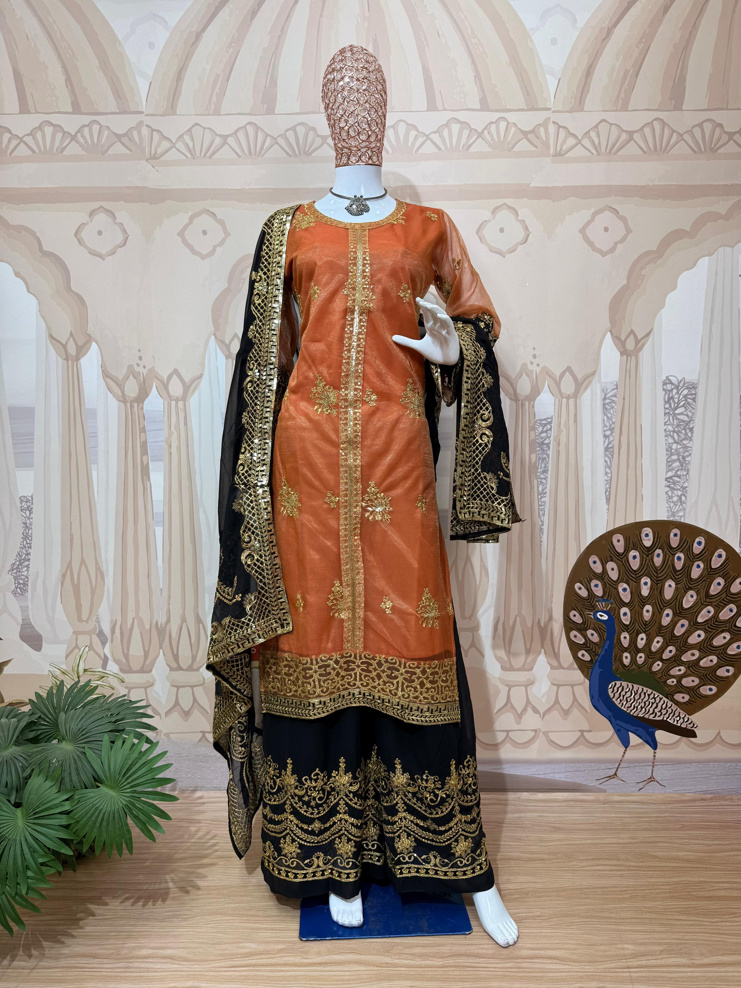 Pakistani Muslim Style Plazzo Set