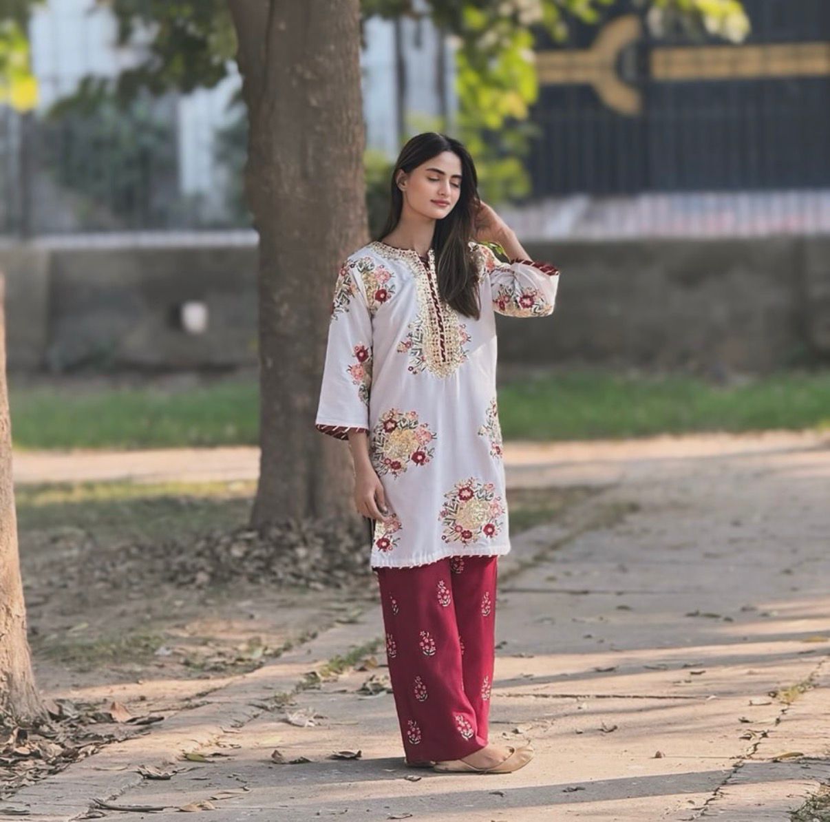 Eid Special White Kurti Pant Set