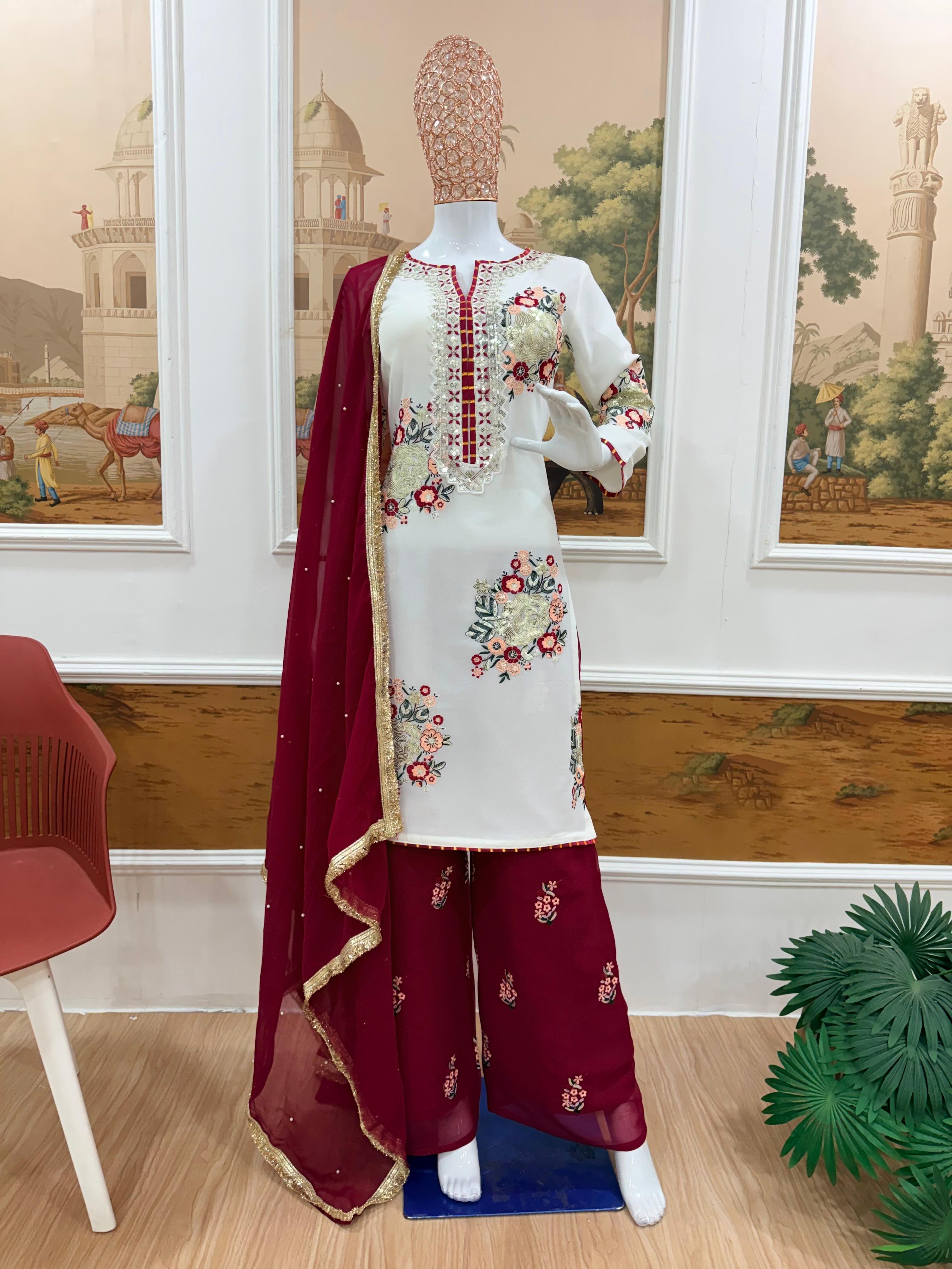 Eid Special White Kurti Pant Set