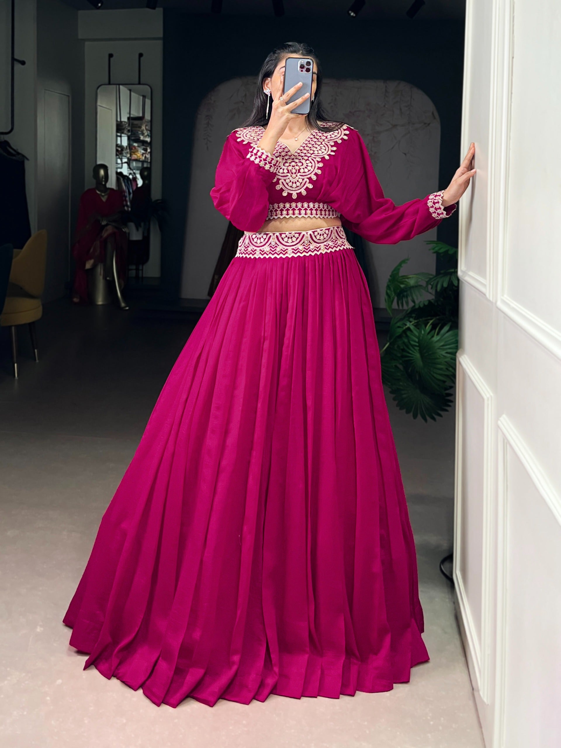 Classic Look Vichitra Silk Lehenga