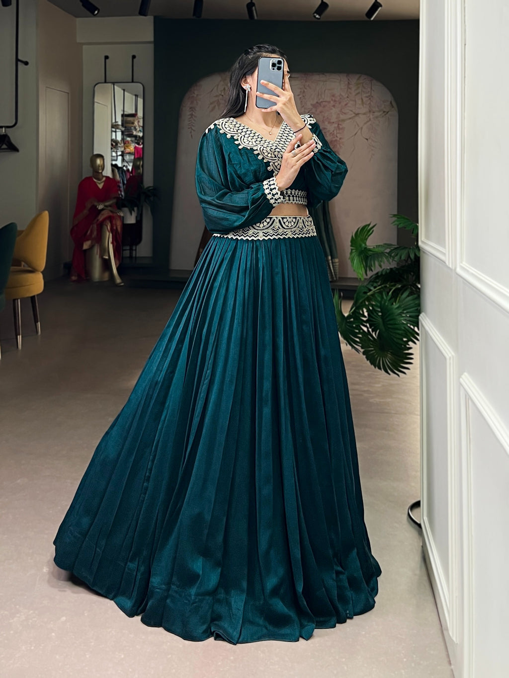 Classic Look Vichitra Silk Lehenga