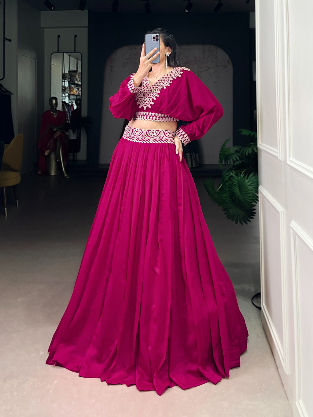 Classic Look Vichitra Silk Lehenga