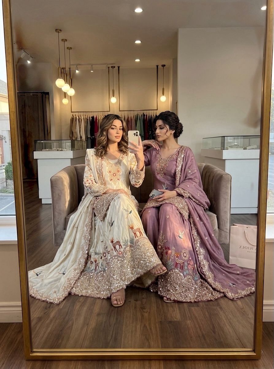 New Design Trending Cinon Silk *Top, Sarara & dupatta* Reddy To Wear Look Design