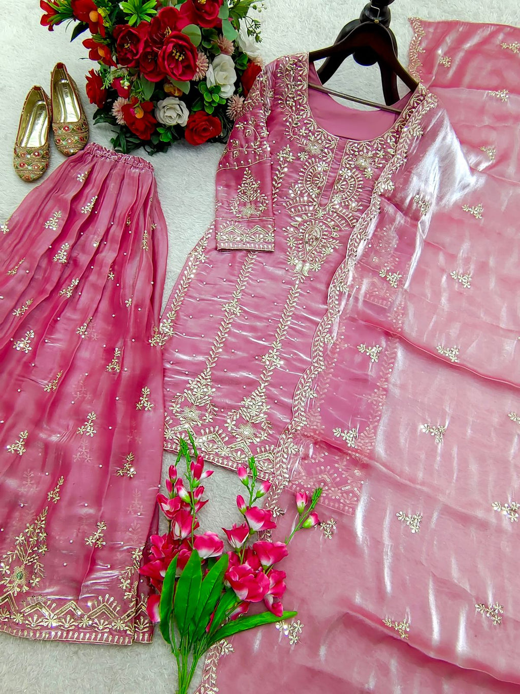 New Series Designer Party Sharara Suit & Dupatta Set Full Stitched