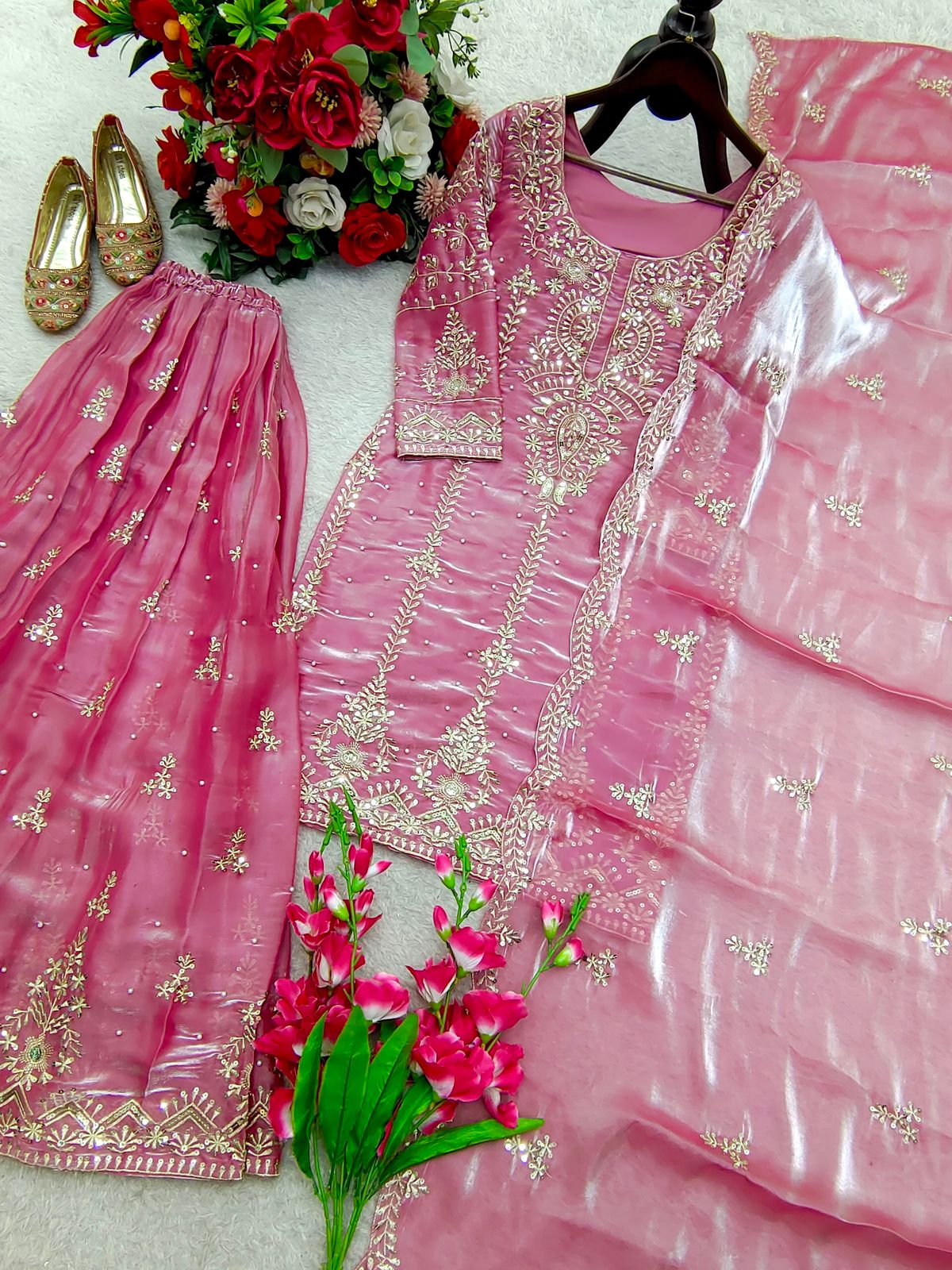New Series Designer Party Sharara Suit & Dupatta Set Full Stitched