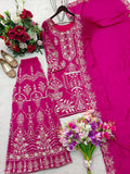 Design Trending Cp Vicitra Silk *Top, Sarara & dupatta* Reddy To Wear Look Design