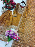 Trending Fendy-Silk *Top, Sarara & dupatta* Reddy To Wear Look Design