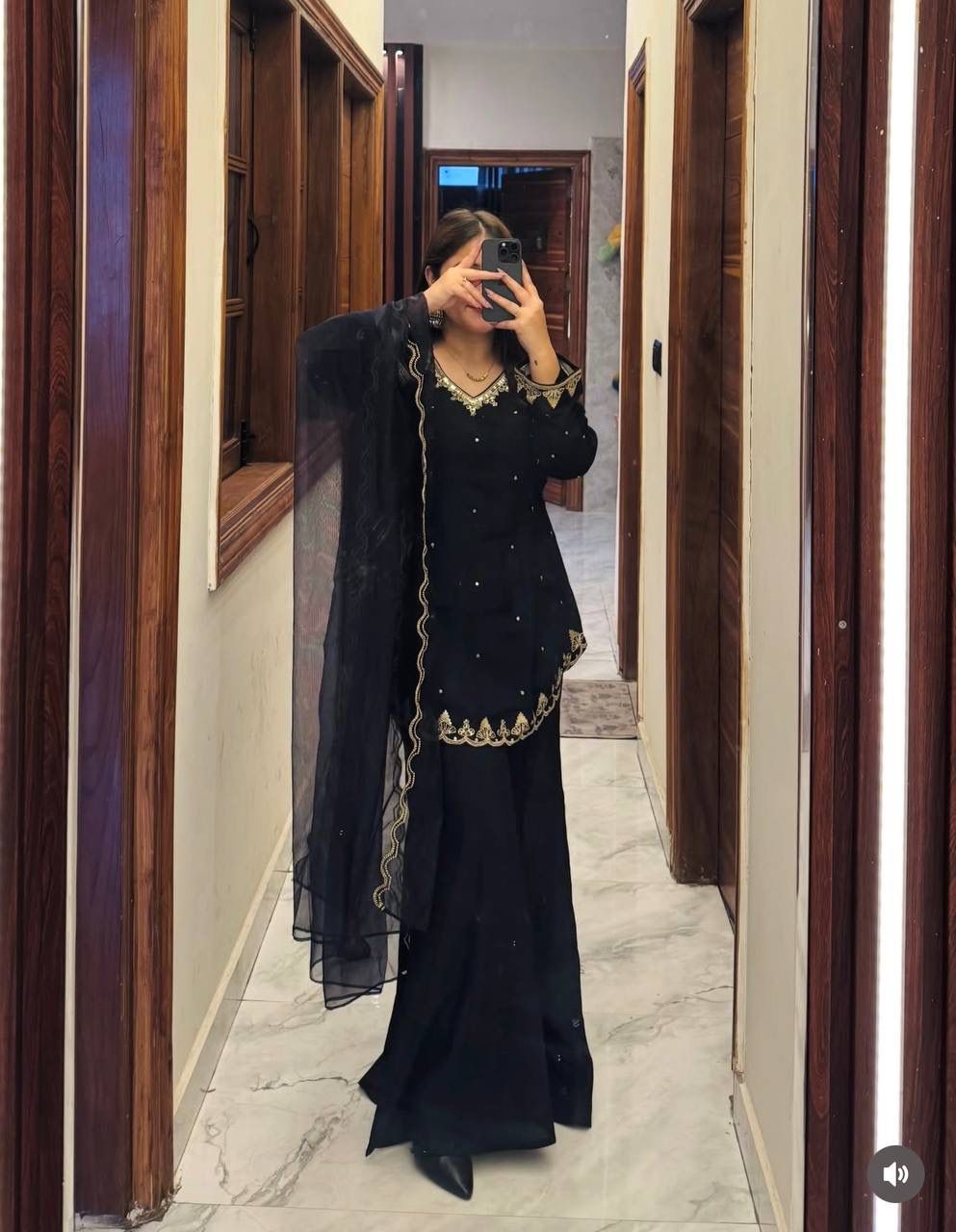 Trending Roman Silk Top, Plazzo & dupatta* Reddy To Wear Look Design