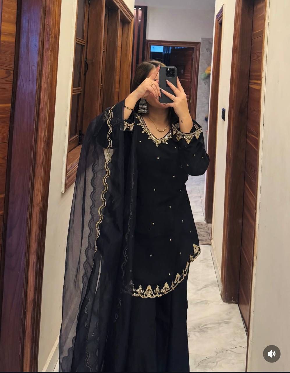 Trending Roman Silk Top, Plazzo & dupatta* Reddy To Wear Look Design