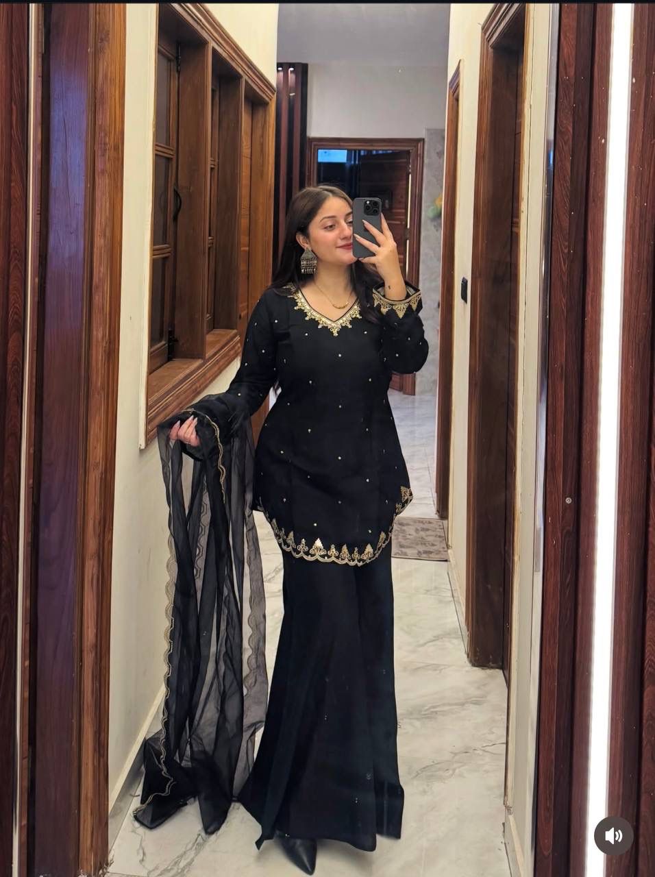 Trending Roman Silk Top, Plazzo & dupatta* Reddy To Wear Look Design