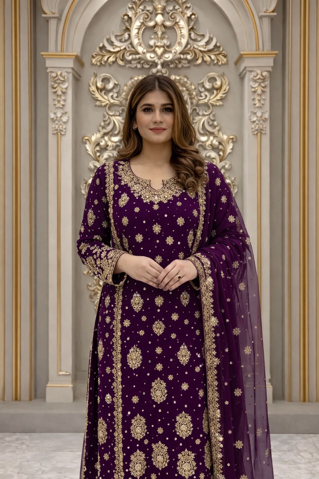 PRESENTING 3 PIECE STYLISH KURTI DUPATTA WITH BEAUTIFUL PLAZZO