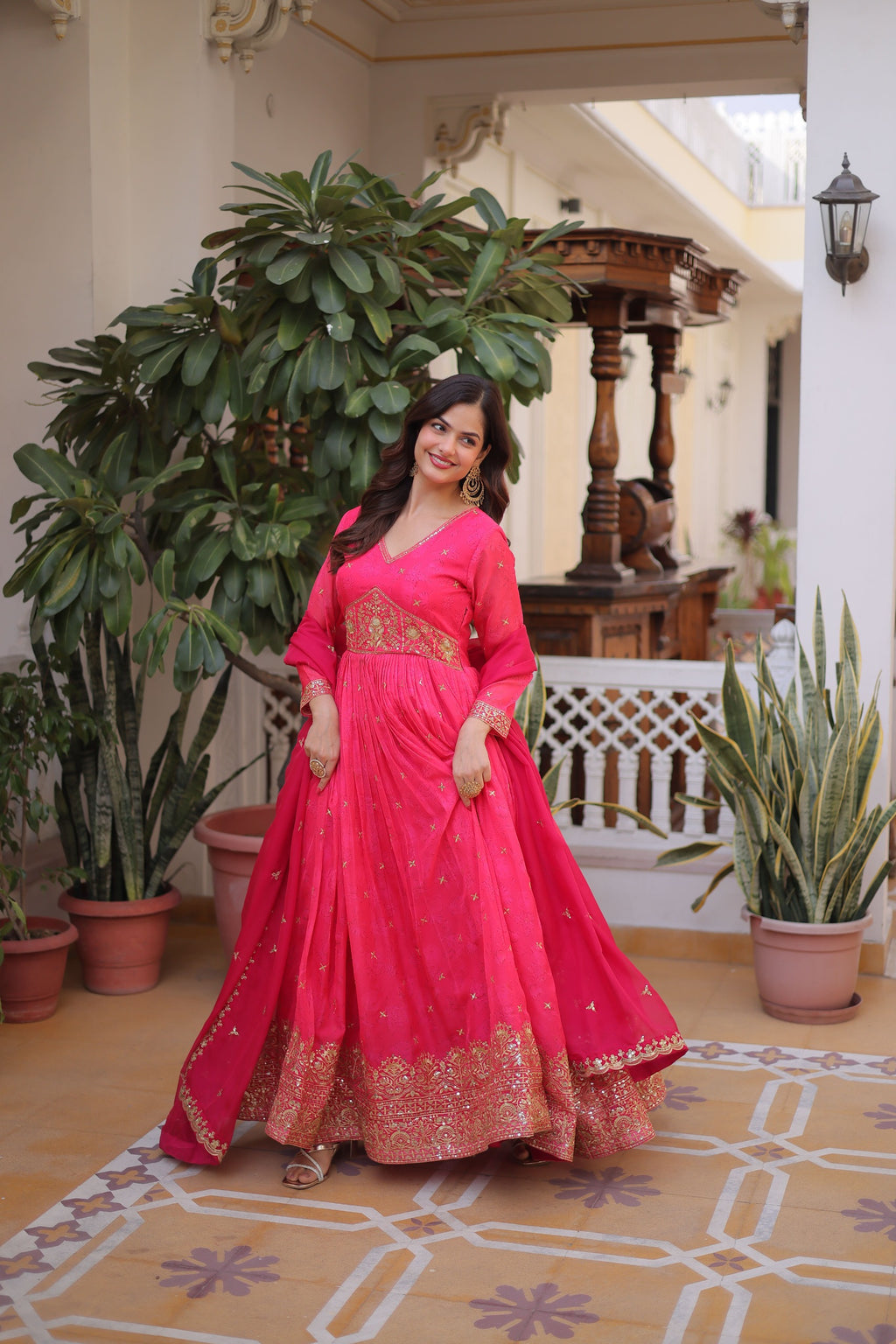 PREMIUM READYMADE GOWN WITH DUPATTA SET
