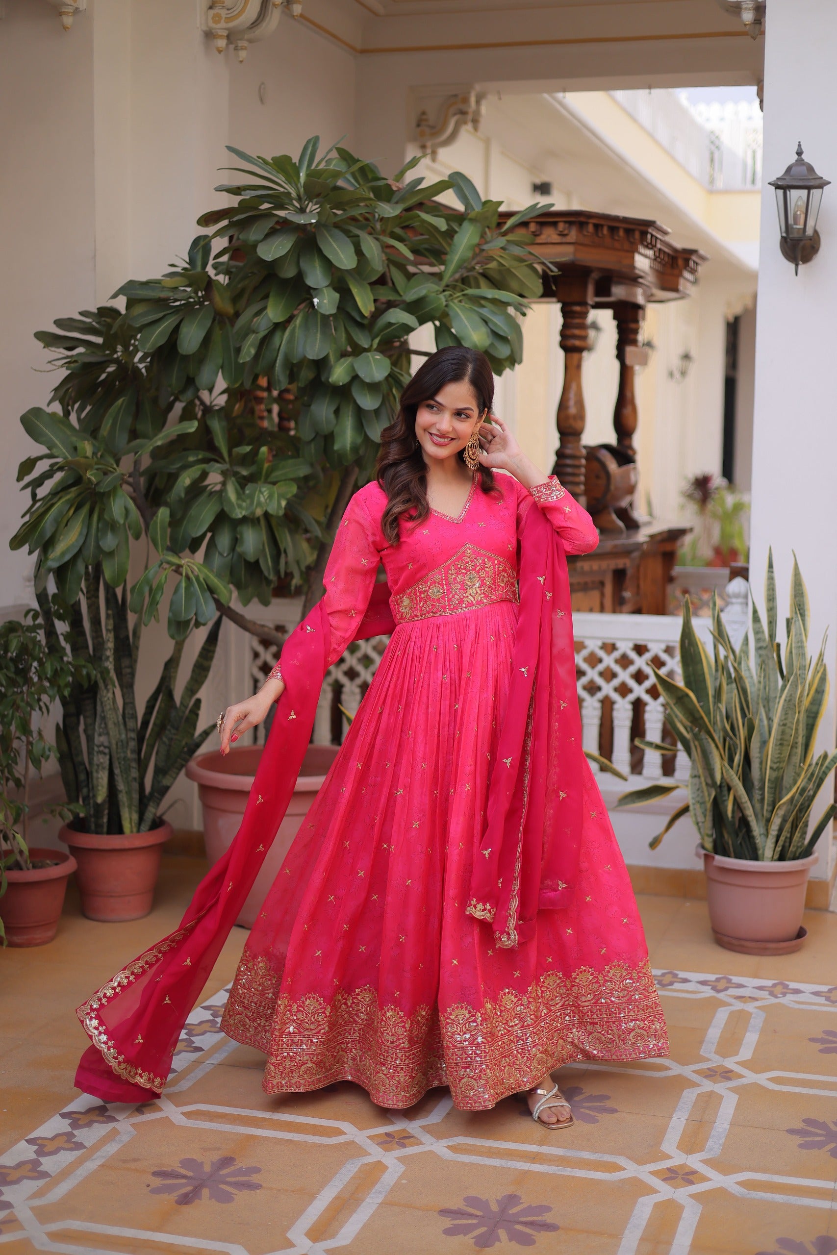 PREMIUM READYMADE GOWN WITH DUPATTA SET
