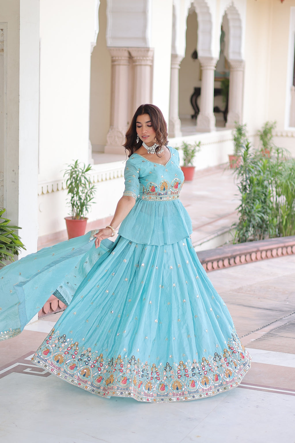 Premium Designer Sequins Embroidered Readymade Lehenga choli Set 💃🏻