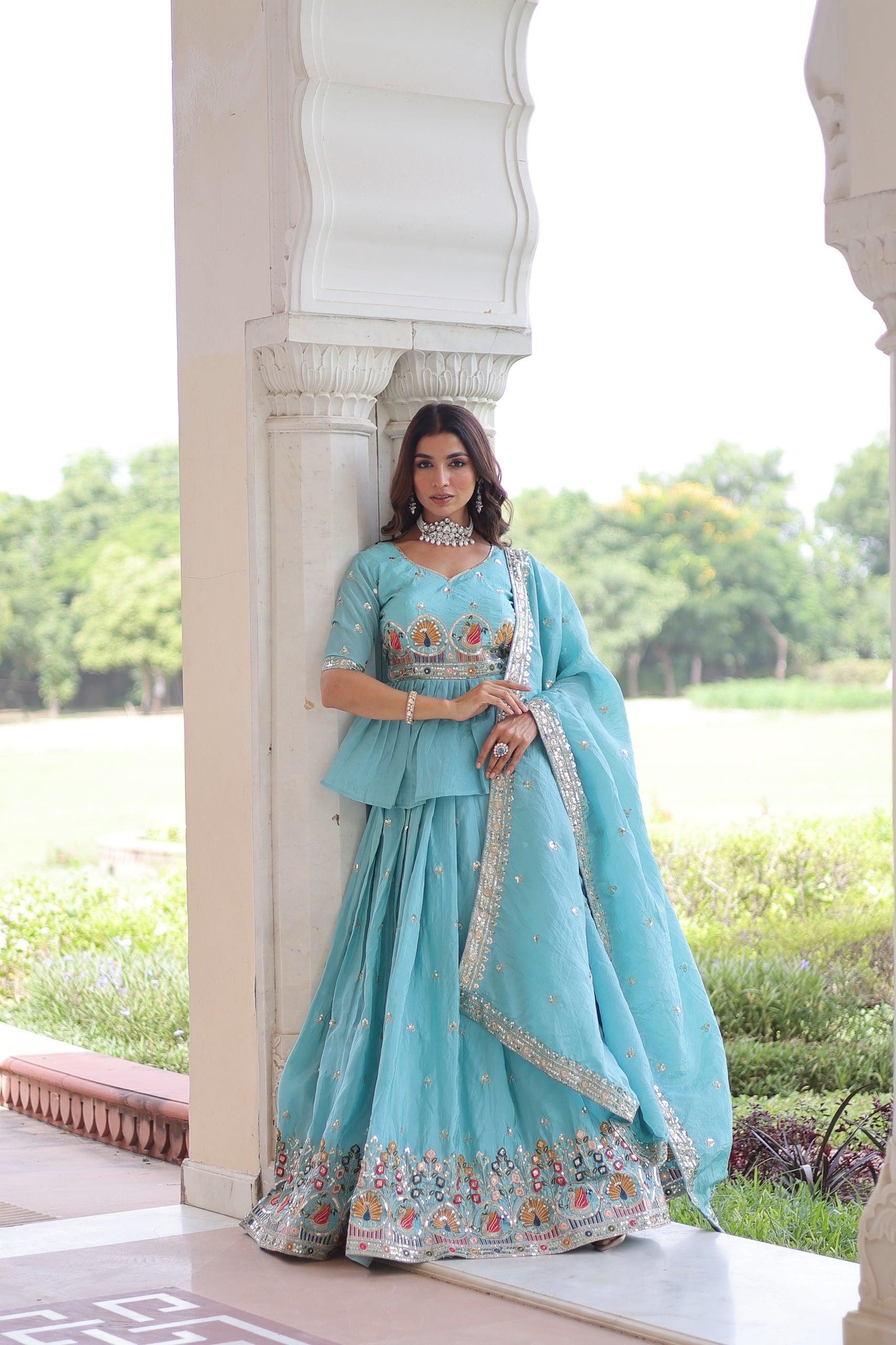 Premium Designer Sequins Embroidered Readymade Lehenga choli Set 💃🏻