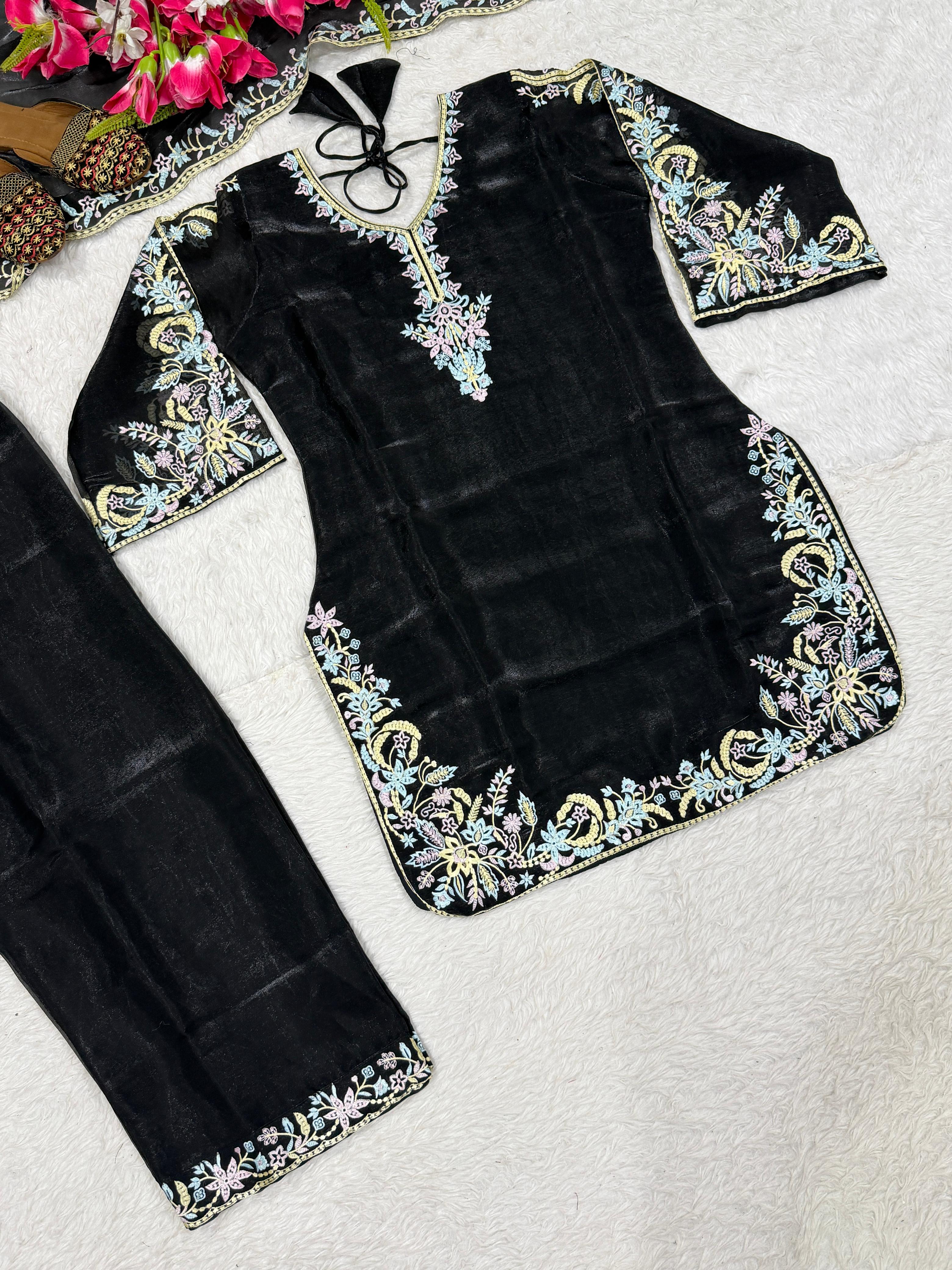 💥Launching New Designer Party Wear Look Top, pent and Dupatta👌❤️