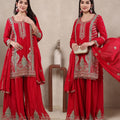 New Designer Party Wear Look Top , Sharara and Dupatta