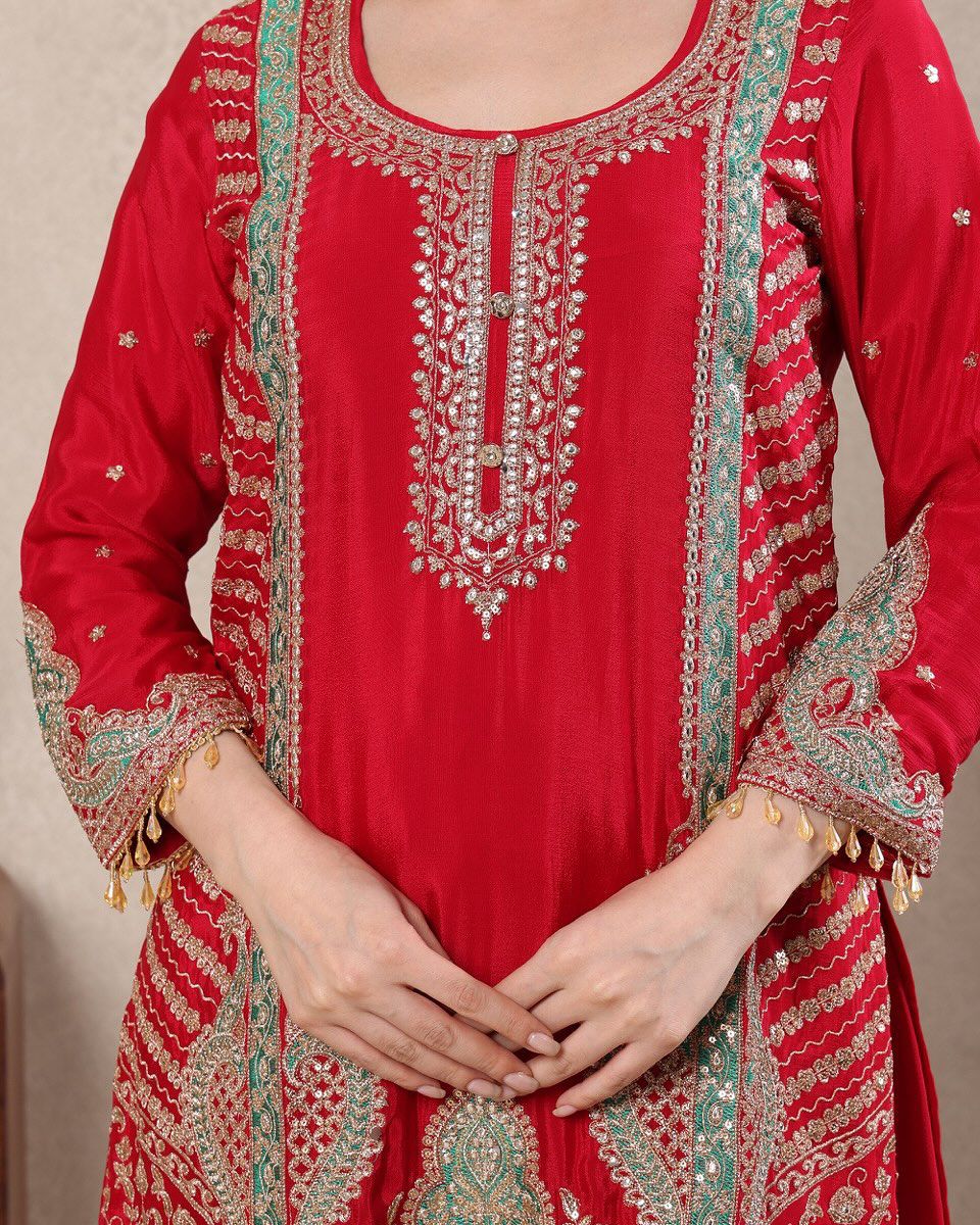 New Designer Party Wear Look Top , Sharara and Dupatta