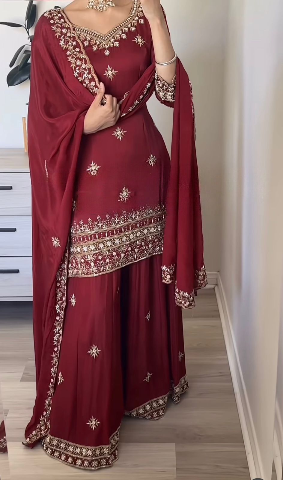 Party Wear Look Top , Sharara Plazzo  and Dupatta, New Fancy Style 👌❤️
