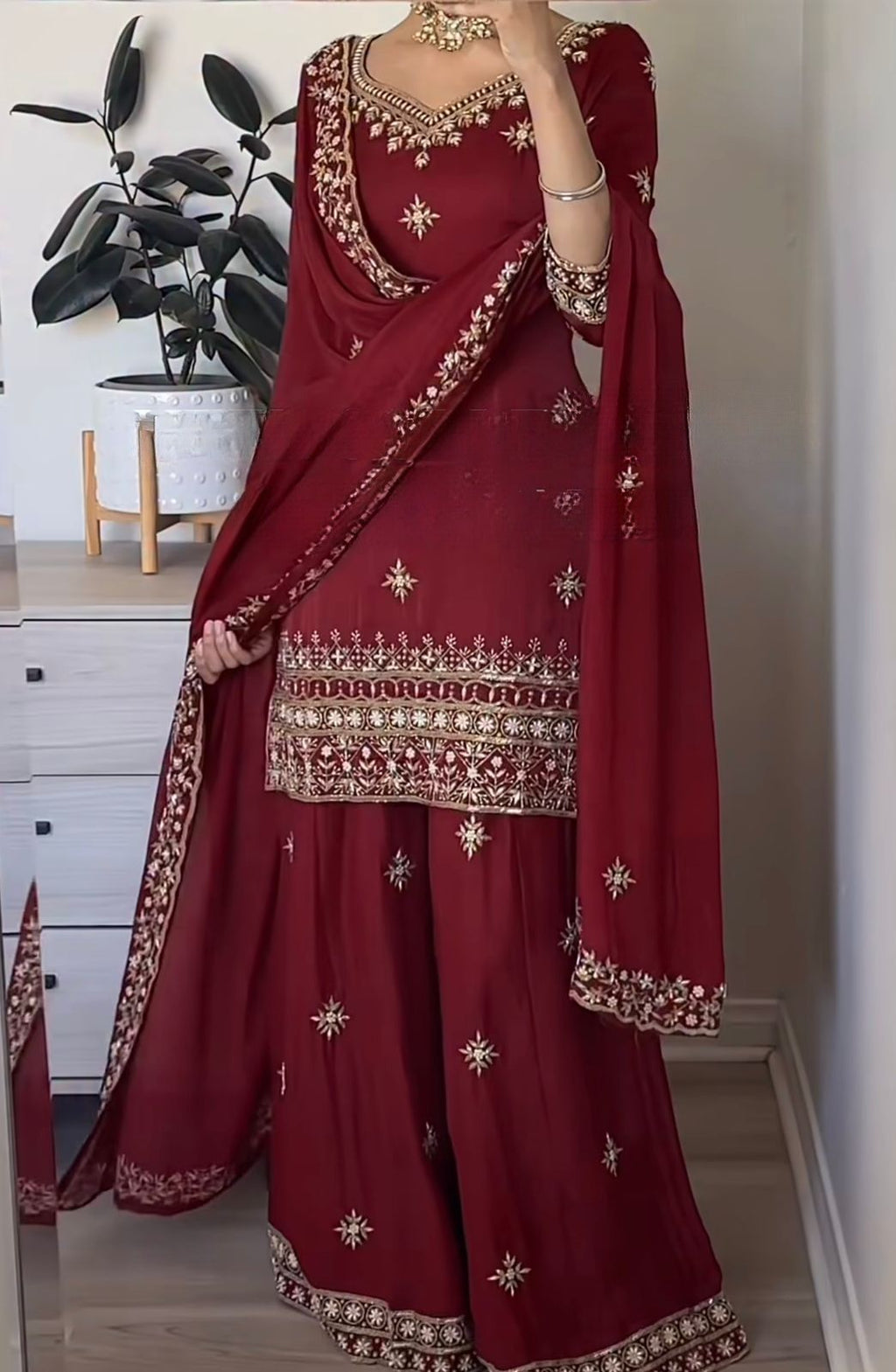 Party Wear Look Top , Sharara Plazzo  and Dupatta, New Fancy Style 👌❤️