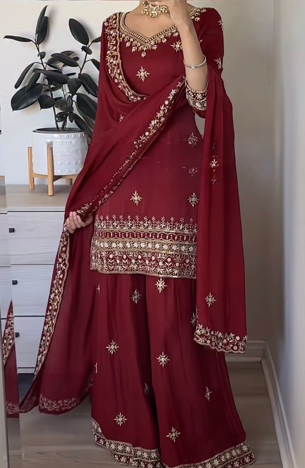 Party Wear Look Top , Sharara Plazzo  and Dupatta, New Fancy Style 👌❤️